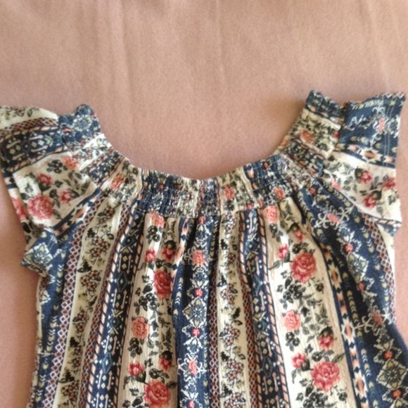 Arizona Jeans Floral Peasant Blouse, Girls' Sz. M - Picture 2 of 7